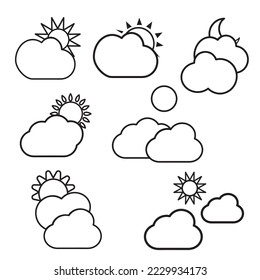 Set of modern weather icons. Flat vector illustration for Web, print, and Mobile App