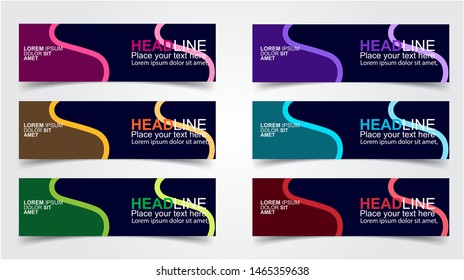 Set of Modern  Web Banner Design Background.  Creative Banner Header Templates - Vector