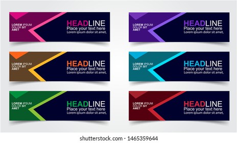 Set of Modern  Web Banner Design Background.  Creative Banner Header Templates - Vector