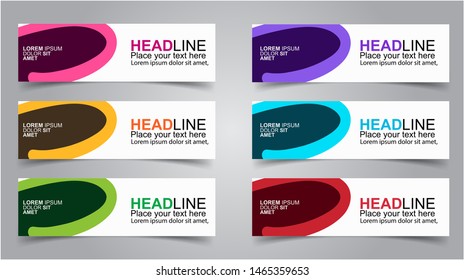 Set of Modern  Web Banner Design Background.  Creative Banner Header Templates - Vector