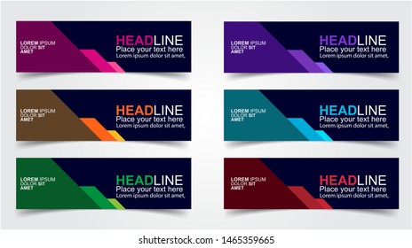Set of Modern  Web Banner Design Background.  Creative Banner Header Templates - Vector