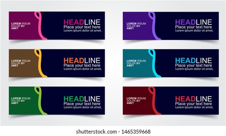 Set of Modern  Web Banner Design Background.  Creative Banner Header Templates - Vector