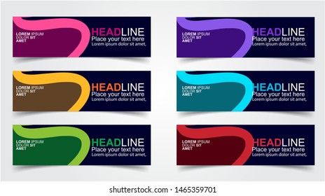 Set of Modern  Web Banner Design Background.  Creative Banner Header Templates - Vector