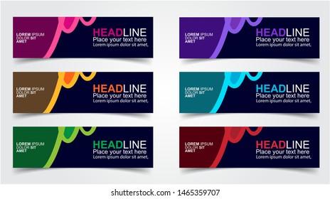 Set of Modern  Web Banner Design Background.  Creative Banner Header Templates - Vector