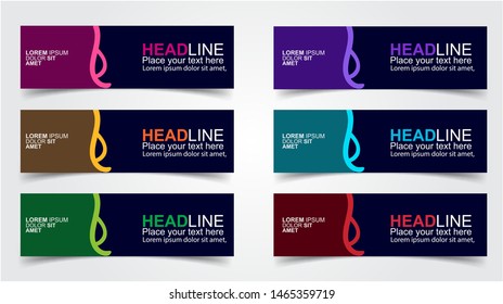 Set of Modern  Web Banner Design Background.  Creative Banner Header Templates - Vector