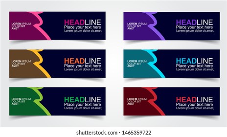 Set of Modern  Web Banner Design Background.  Creative Banner Header Templates - Vector