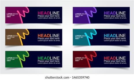 Set of Modern  Web Banner Design Background.  Creative Banner Header Templates - Vector