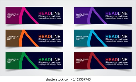 Set of Modern  Web Banner Design Background.  Creative Banner Header Templates - Vector