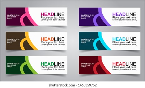 Set of Modern  Web Banner Design Background.  Creative Banner Header Templates - Vector