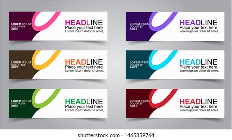 Set of Modern  Web Banner Design Background.  Creative Banner Header Templates - Vector