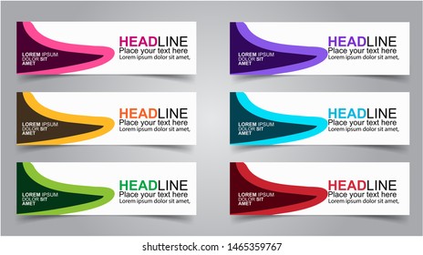 Set of Modern  Web Banner Design Background.  Creative Banner Header Templates - Vector