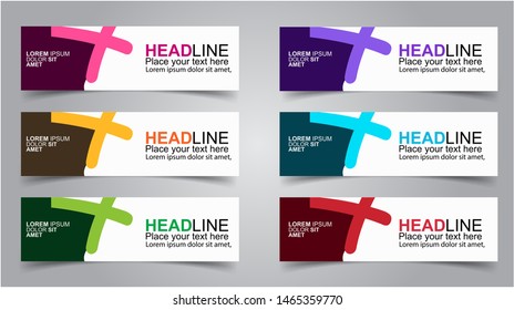 Set of Modern  Web Banner Design Background.  Creative Banner Header Templates - Vector