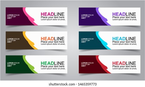 Set of Modern  Web Banner Design Background.  Creative Banner Header Templates - Vector
