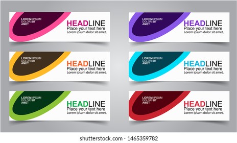 Set of Modern  Web Banner Design Background.  Creative Banner Header Templates - Vector