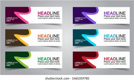 Set of Modern  Web Banner Design Background.  Creative Banner Header Templates - Vector