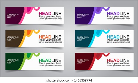 Set of Modern  Web Banner Design Background.  Creative Banner Header Templates - Vector
