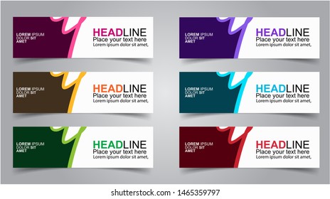 Set of Modern  Web Banner Design Background.  Creative Banner Header Templates - Vector