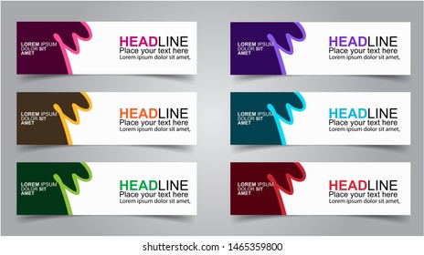 Set of Modern  Web Banner Design Background.  Creative Banner Header Templates - Vector