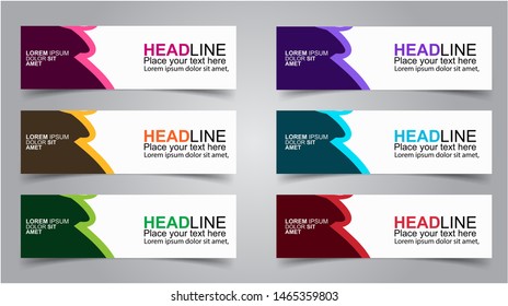 Set of Modern  Web Banner Design Background.  Creative Banner Header Templates - Vector