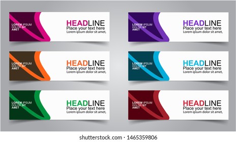Set of Modern  Web Banner Design Background.  Creative Banner Header Templates - Vector