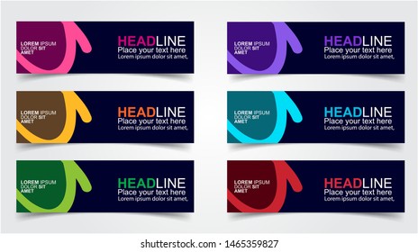 Set of Modern  Web Banner Design Background.  Creative Banner Header Templates - Vector