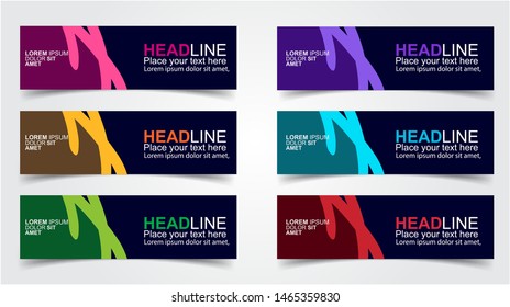 Set of Modern  Web Banner Design Background.  Creative Banner Header Templates - Vector