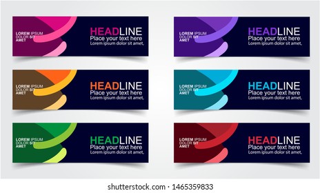 Set of Modern  Web Banner Design Background.  Creative Banner Header Templates - Vector