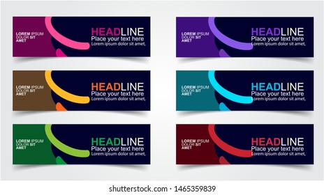 Set of Modern  Web Banner Design Background.  Creative Banner Header Templates - Vector