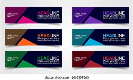 Set of Modern  Web Banner Design Background.  Creative Banner Header Templates - Vector