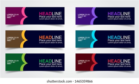 Set of Modern  Web Banner Design Background.  Creative Banner Header Templates - Vector