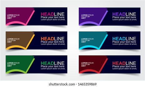 Set of Modern  Web Banner Design Background.  Creative Banner Header Templates - Vector