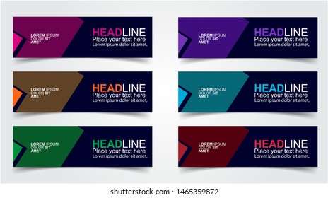 Set of Modern  Web Banner Design Background.  Creative Banner Header Templates - Vector