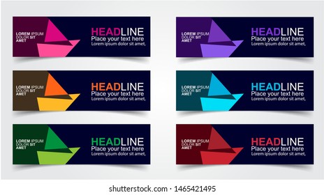 Set of Modern  Web Banner Design Background.  Creative Banner Header Templates - Vector