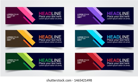 Set of Modern  Web Banner Design Background.  Creative Banner Header Templates - Vector