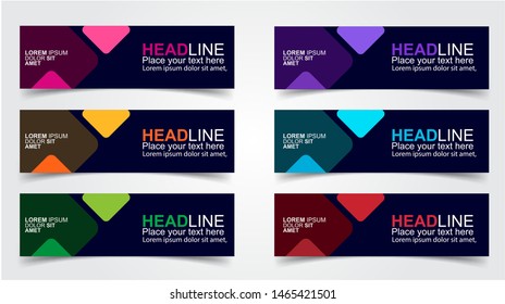 Set of Modern  Web Banner Design Background.  Creative Banner Header Templates - Vector