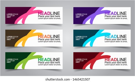 Set of Modern  Web Banner Design Background.  Creative Banner Header Templates - Vector