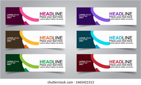 Set of Modern  Web Banner Design Background.  Creative Banner Header Templates - Vector