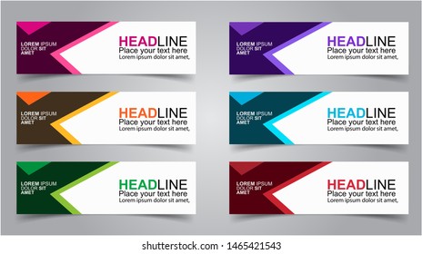 Set of Modern  Web Banner Design Background.  Creative Banner Header Templates - Vector