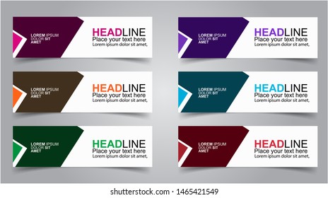 Set of Modern  Web Banner Design Background.  Creative Banner Header Templates - Vector