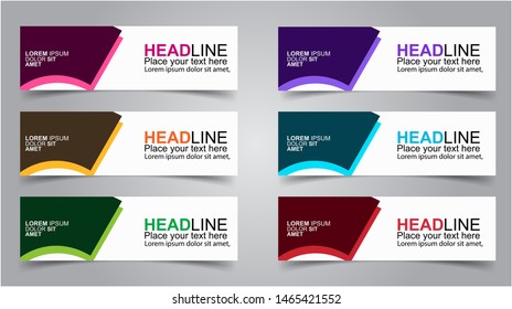 Set of Modern  Web Banner Design Background.  Creative Banner Header Templates - Vector