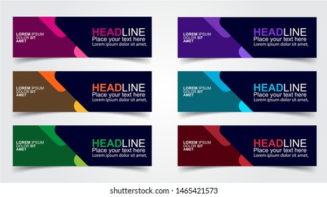 Set of Modern  Web Banner Design Background.  Creative Banner Header Templates - Vector