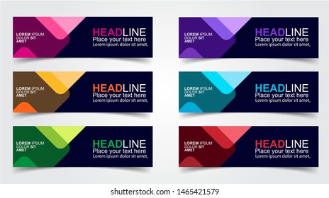 Set of Modern  Web Banner Design Background.  Creative Banner Header Templates - Vector