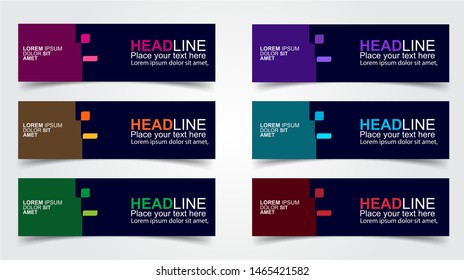 Set of Modern  Web Banner Design Background.  Creative Banner Header Templates - Vector