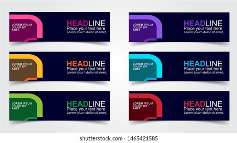 Set of Modern  Web Banner Design Background.  Creative Banner Header Templates - Vector