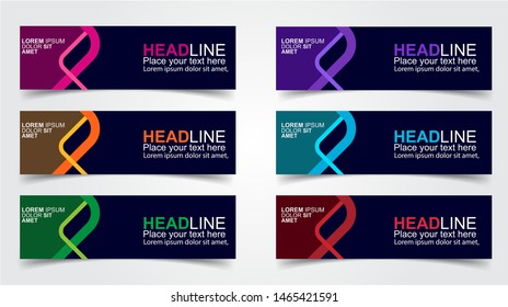 Set of Modern  Web Banner Design Background.  Creative Banner Header Templates - Vector