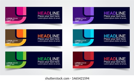 Set of Modern  Web Banner Design Background.  Creative Banner Header Templates - Vector
