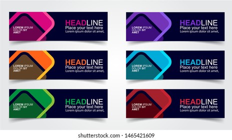 Set of Modern  Web Banner Design Background.  Creative Banner Header Templates - Vector