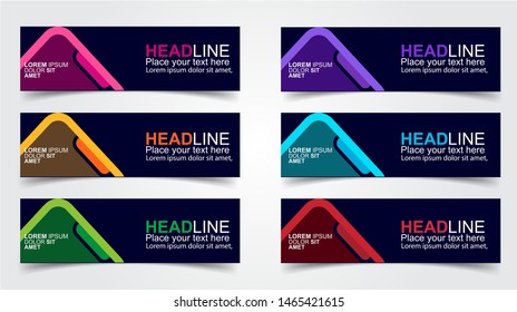 Set of Modern  Web Banner Design Background.  Creative Banner Header Templates - Vector