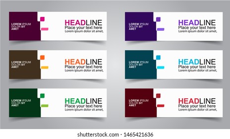Set of Modern  Web Banner Design Background.  Creative Banner Header Templates - Vector