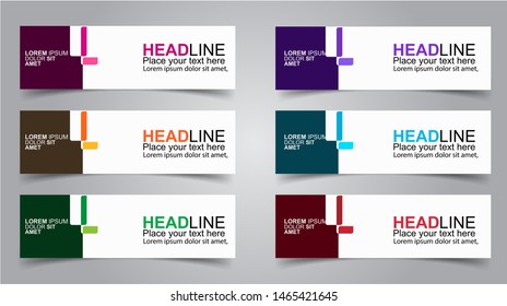Set of Modern  Web Banner Design Background.  Creative Banner Header Templates - Vector